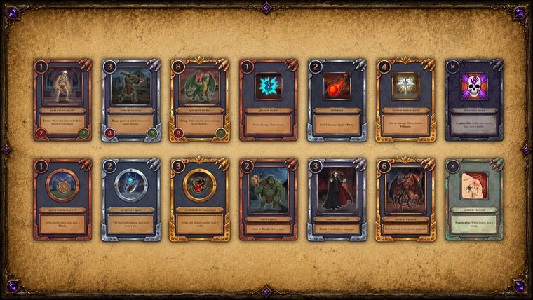 Comic/cartoon fantasy card frames filled with monster art