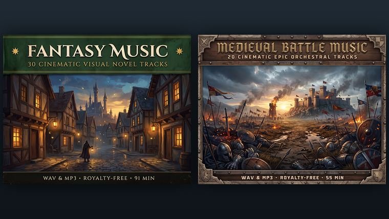 Three music pack covers