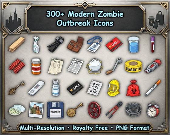 Zombie outbreak icons pack cover