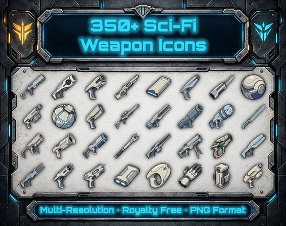 Weapon and gear icons pack cover