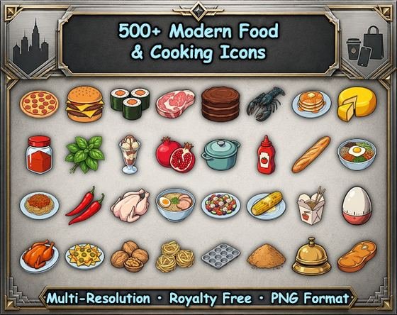 Food and cooking icons pack cover
