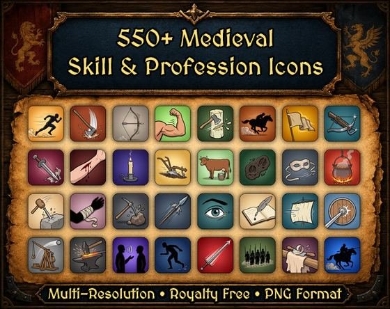 Skill and profession icons pack cover