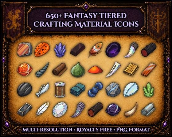 Tiered crafting materials pack cover